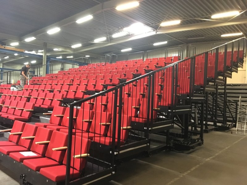 COS Mobile retractable grandstand units - height adjustable for cultural centre in Saint Nazaire, France