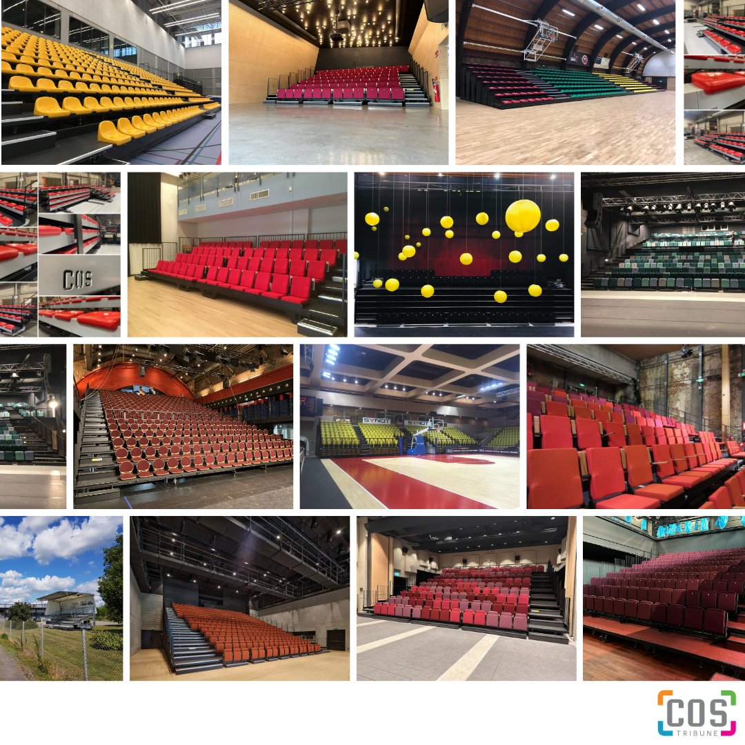 COS Tribune showcase pagina met tribunes voor culturele, onderwijs- en sportgebouwen. Op maat gemaakt.